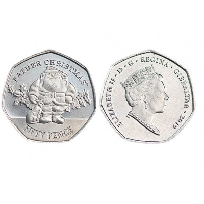 2019 Gibraltar Father Christmas 50p Coin