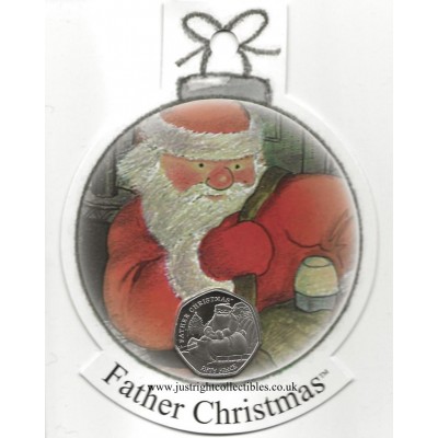 2020 Father Christmas 50p Coin in a decoration Diamond Finish