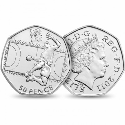 2012 London Olympic 50p Coin Handball