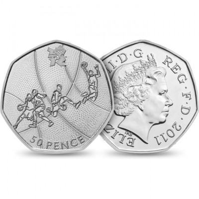 2012 London Olympic 50p Coin Basketball