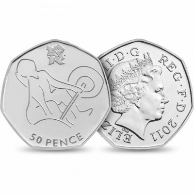 2012 London Olympic 50p Coin Weightlifting