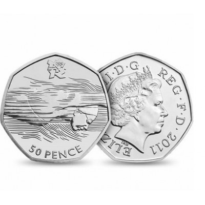 2012 London Olympic 50p Coin Aquatics