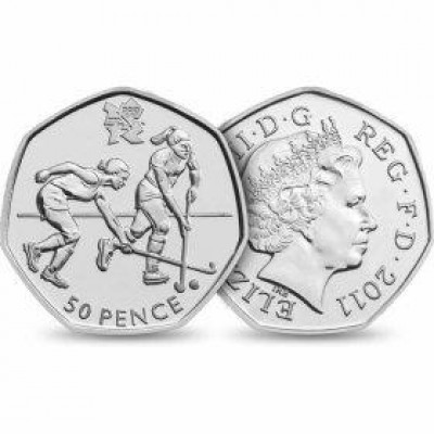 2012 London Olympic 50p Coin Hockey