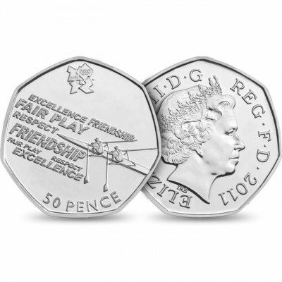 2012 London Olympic 50p Coin Rowing