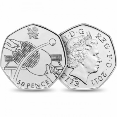 2012 London Olympic 50p Coin Table Tennis