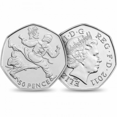 2012 London Olympic 50p Coin Taekwondo