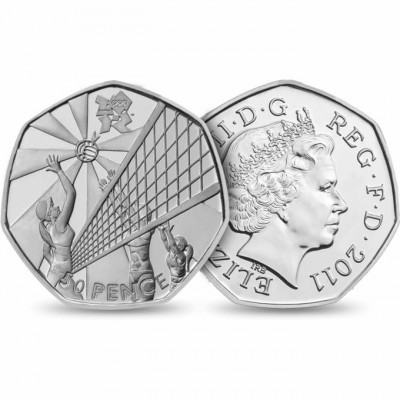 2012 London Olympic 50p Coin Volleyball