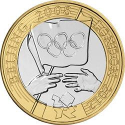 2008 Olympic Handover Ceremony £2 Coin Beijing to London