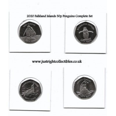  2020 Falkland Islands 50p Penguin coin set Unc