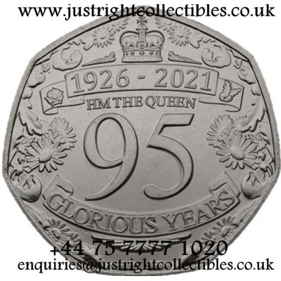 2021 Gibraltar Queen 95th Birthday 50p coin