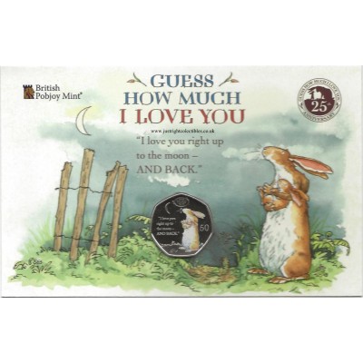 Guess How Much I Love You 2021 coloured Cupro Nickel Diamond Finish 50p Coin in Pack