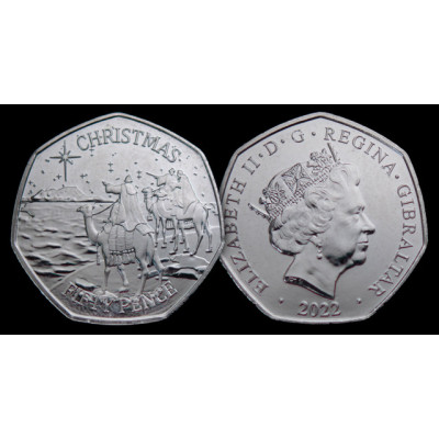 2022 Gibraltar Christmas 50p Coin 