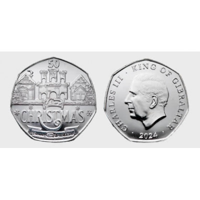 2024 Gibraltar Christmas 50p coin