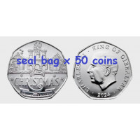 2024 Gibraltar Christmas 50p coin seal bag 50 coins