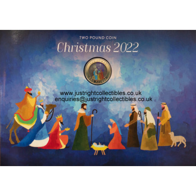 2022 Gibraltar Christmas £2 Colour carded Coin