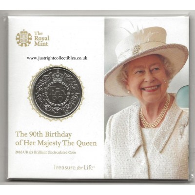 2016 Queens 90th Birthday £5 Five Pound Coin Brilliant Uncirculated