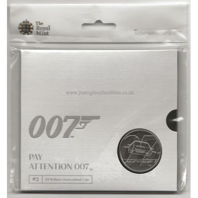 2020 James Bond UK £5 Coin Brilliant Uncirculated Pay Attention 007 