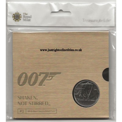 2020 James Bond UK £5 Coin Brilliant Uncirculated Shaken not stirred 007