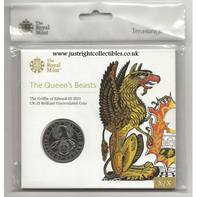 2021 The Griffin of Edward III UK £5 Brilliant Uncirculated Coin