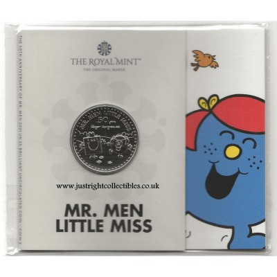 2021 Mr. Strong and Little Miss Giggles UK £5 Brilliant Uncirculated Coin