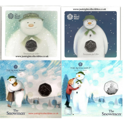 UK Snowman 50p bundle all 4 pack